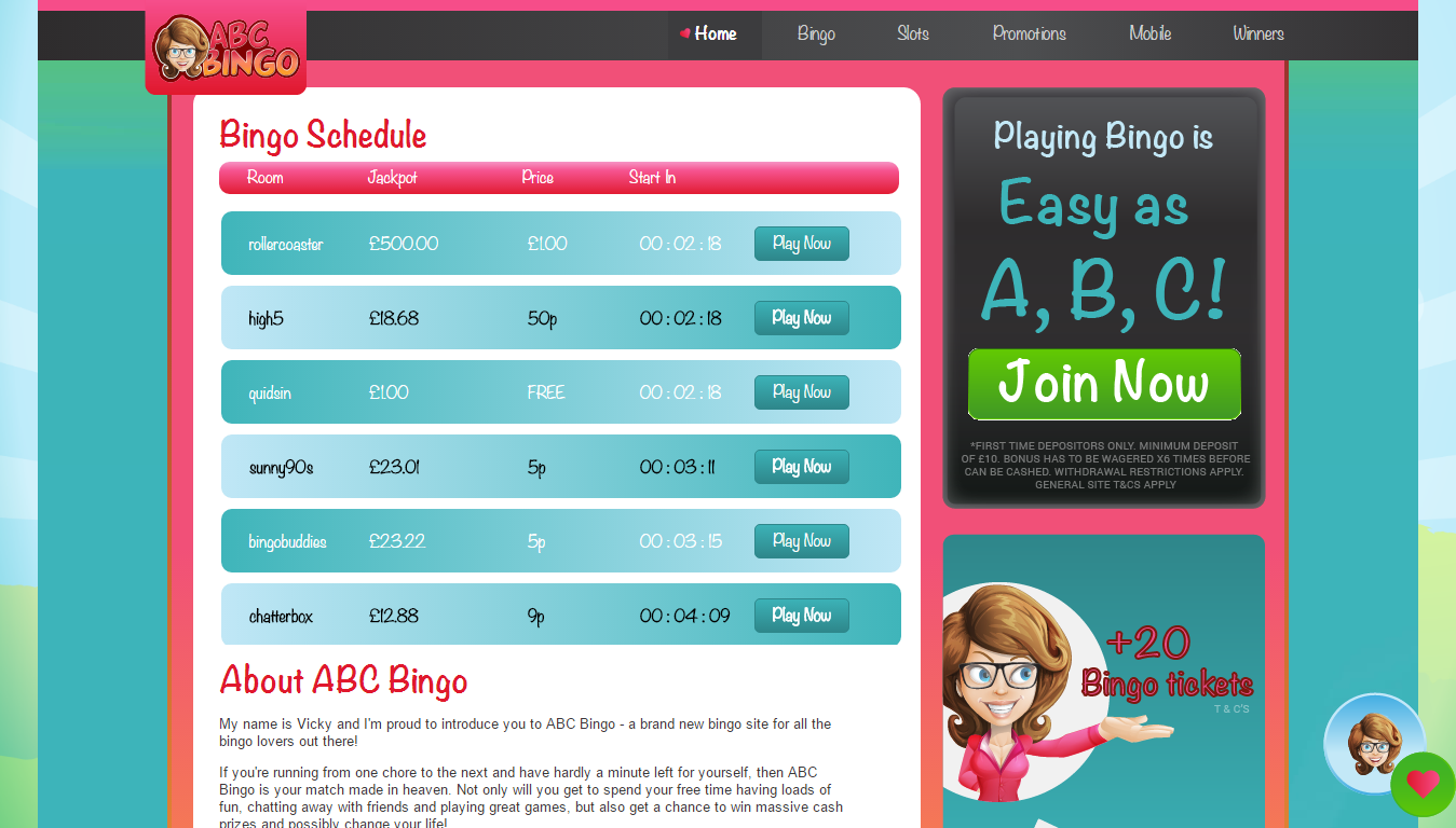 ABC Bingo homepage